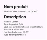 SPLIT SOLSTAR 12000BTU 1.5 CV 410