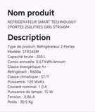 Réfrigérateur smart technology 2 portes 250 litres gris STR345M