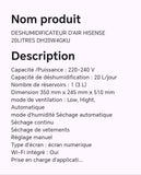 Déshumidificateur d'air HISENSE 20litres DH20W4GKU