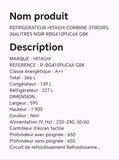 REFRIGERATEUR HITACHI COMBINE 3TIROIRS 366LITRES NOIR RBG410PUC6X GBK