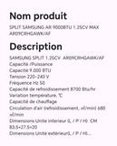 SPLIT SAMSUNG AR 9000BTU 1.25CV MAX AR09CRHGAWK/AF