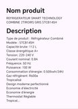 Réfrigérateur smart technology combine 2 tiroirs gris STCB145H