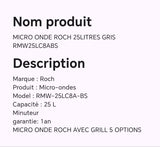 Micro onde ROCH 25 litres gris RMW25LC8ABS