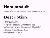 SPLIT AIRFEEL BY DAIKIN 12000BTU INVERTER
