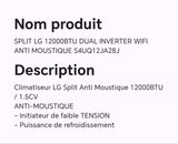 SPLIT LG 12000BTU DUAL INVERTER WIFI ANTI MOUSTIQUE S4UQ12JA28J