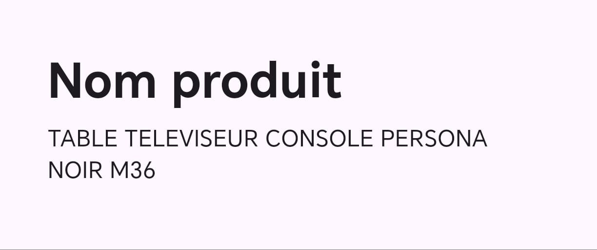 TABLE TELEVISEUR CONSOLE PERSONA NOIR M36