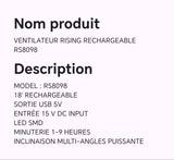 Ventilateur rising rechargeable RS8098
