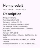 SPLIT ENDURO 12000BTU R410