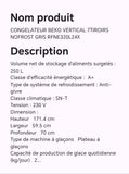 Congélateur BEKO vertical 7tiroirs nofrost gris RFNE320L24X