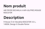AIR FRYER DECAKILA A AIR  4,5 LITRES ROUGE KEEC073R