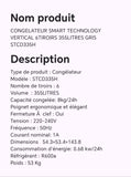 CONGELATEUR SMART TECHNOLOGY VERTICAL 6TIROIRS 355LITRES GRIS STCD335H
