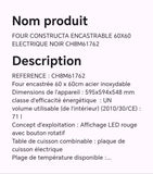 Four constructa encastrable 60X60 électrique noir CH8M61762
