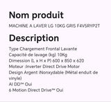 MACHINE A LAVER LG 10KG GRIS F4V5RYP2T