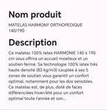 Matelas HARMONY Orthopédique 140/190