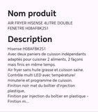 AIR FRYER HISENSE 4LITRE DOUBLE FENETRE H08AFBK2S1