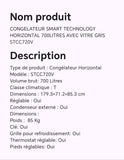 CONGELATEUR SMART TECHNOLOGY HORIZONTAL 700 LITRES AVEC GRIS STCC720V