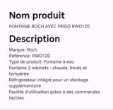 Fontaine ROCH avec frigo RWD120