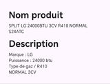 SPLIT LG 24000BTU 3CV R410 NORMAL S24ATC