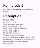 MAHINE A LAVER FINIX 7KG A+++ GRIS WG1049