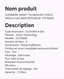 CUISINIERE SMART TECHNOLOGY 5FEUX 90X60 A GAZ INOX ROTISSEUR STC9060C