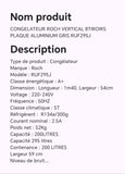 CONGELATEUR ROCH VERTICAL 8TIROIRS PLAQUE ALUMINIUM GRIS RUF295J