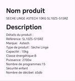 Sèche linge ASTECH 10kg SL10ZS-515RZ
