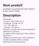 CHAMBRE A COUCHER 6BATTANTS 5PIECES BLANC CAC007 YAMAN
