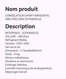 CONGELATEUR SHARP HORIZONTAL 400LITRES GRIS SCFK400XLS2