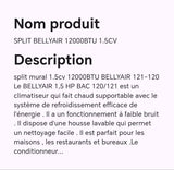 SPLIT BELLYAIR 12000BTU 1.5CV