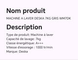 MACHINE A LAVER DESKA 7KG GRIS WM7DK
