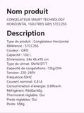 CONGELATEUR SMART TECHNOLOGY HORIZONTAL 150LITRES GRIS STCC255