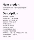 Réfrigérateur DESKA 2portes GM TM158DK