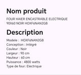 Four HAIER encastrable électrique 90X60 noir HOXF6NAN2GB