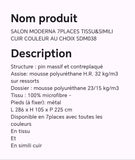 SALON MODERNA 7PLACES TISSU&SIMILI CUIR COULEUR AU CHOIX SDM038