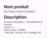 SPLIT MIDEA CASSETTE 24000BTU