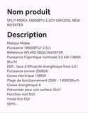 SPLIT MIDEA 18000BTU 2.5CV UNICOOL NEW INVERTER