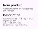 MACHINE A LAVER LG 8KG/5KG SECHAGE GRIS F2V5PG2T
