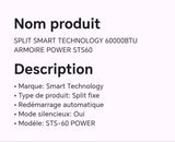 SPLIT SMART TECHNOLOGY 6000BTU ARMOIRE POWER STS60