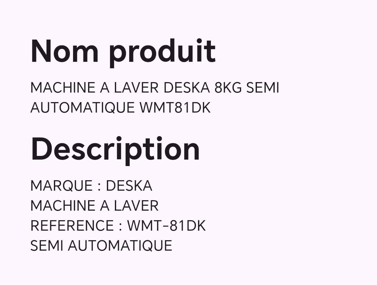 Machine à laver DESKA 8kg semi automatique WMT81DK