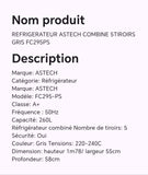 Réfrigérateur ASTECH  combine 5tiroirs gris FC295PS