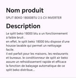 SPLIT BEKO 18000BTU 2.5 CV INVERTER