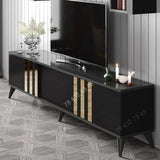 Meuble TV + Table Basse - Noir & Gris - 1m80