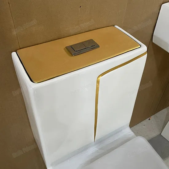 Ensemble Lavabo Moderne + Chaise Anglaise Ergonomique  - Blanc Doré