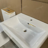 Ensemble Lavabo Moderne + Chaise Anglaise Ergonomique  - Blanc Doré