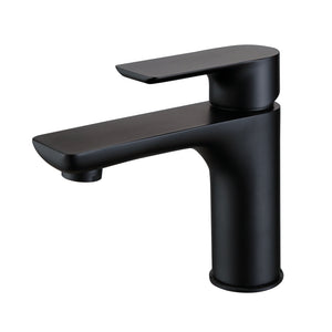 Robinet de lavabo en acier inoxydable - Robinet d'eau chaude et froide - noir