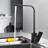 Robinet de cuisine à poser, mitigeur pivotant en acier inoxydable pour évier de cuisine - Robinet Noir