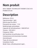 Split Smart Technology 9000BTU  Gaz 410