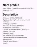 Split Smart Technology 18000 BTU  Gaz 410 STS18
