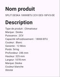 Split Deska 18000 BTU  2 CV DES18FV3DE