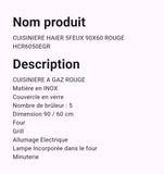 Cuisinière Haier 5 Feux 90 x 60 Inox